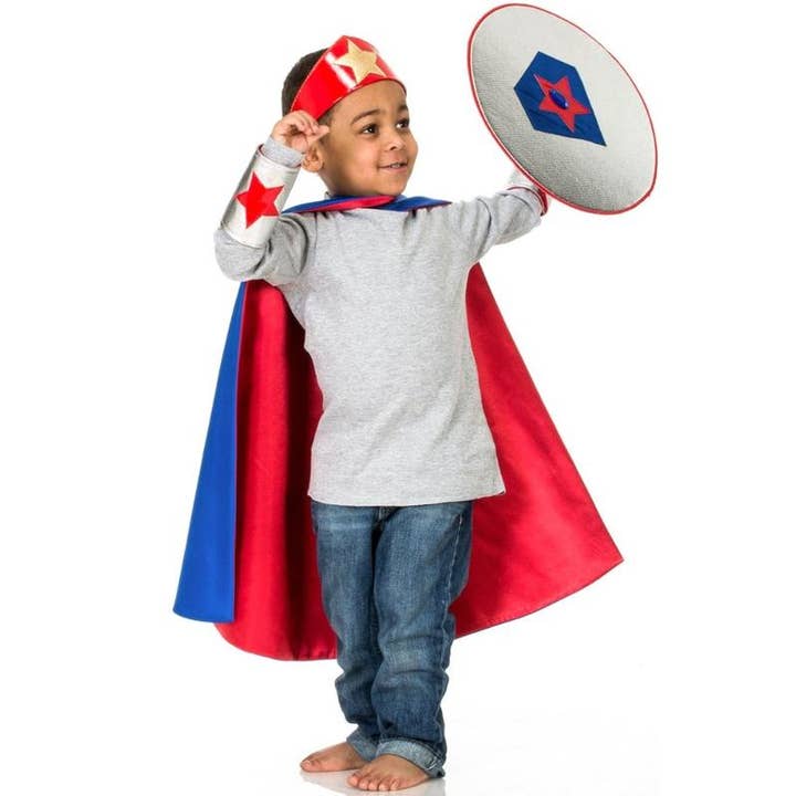 Superhero Cape in Reversible Satin for Kids for wholesale by Fairy Finery Inc