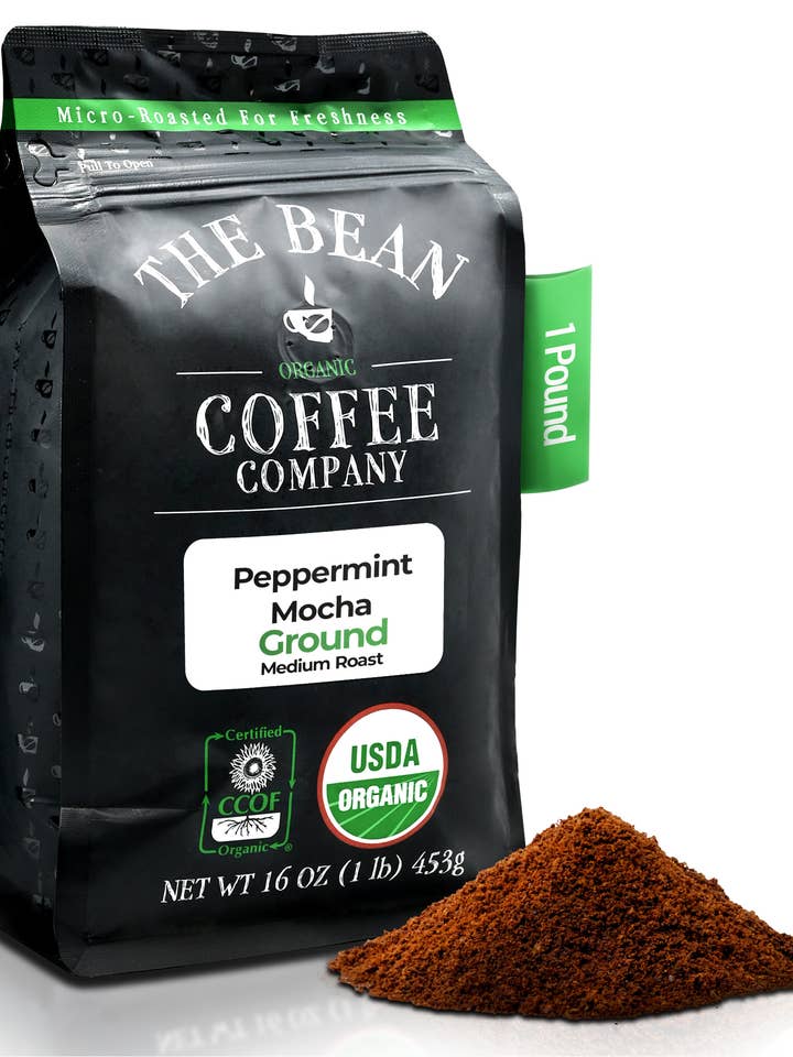 Organic Peppermint Mocha Coffee for wholesale by The Bean Coffee Company