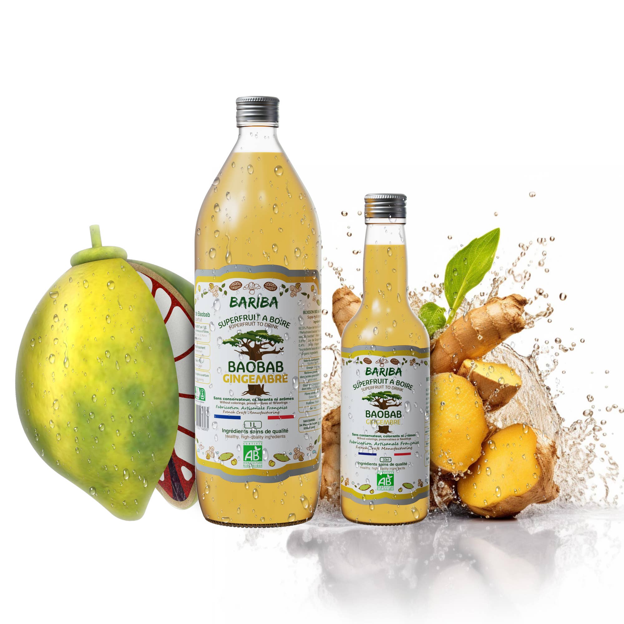 BARIBA - BOISSONS & COMPLEMENTS ALIMENTAIRES BIO - Wholesale Sports/Energy Drink - 🫚 HEALTHY & ORGANIC DRINK BAOBAB GINGER 1L2