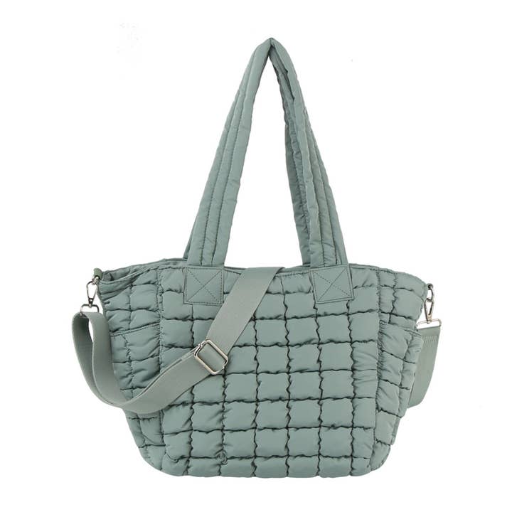 Handbag Factory Corp - Wholesale Tote Bag - Women's - Quilted design daily tote with crossbody strap2