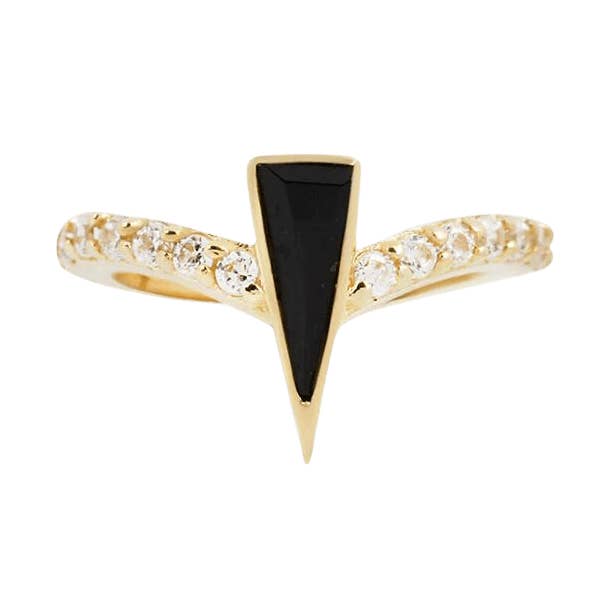 Mikah - Zwarte Spinel + Cz - Massief 14Kt Gouden Clicker voor wholesale door Piercing-zone