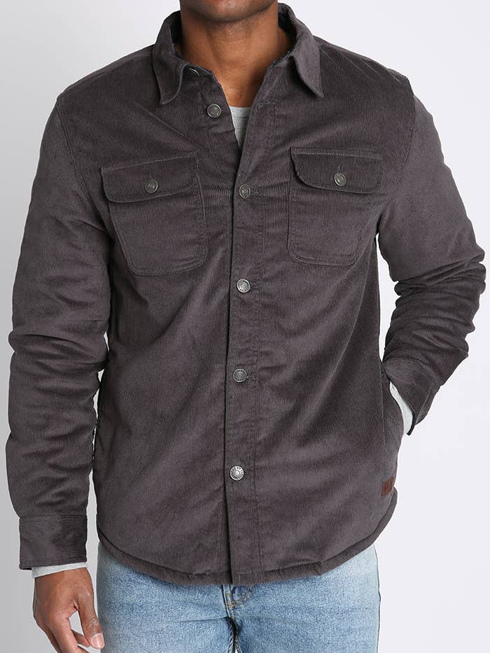 JACHS NY - Wholesale Shirt Jacket/Shacket - Men's - Concord Sherpa Lined Corduroy Shirt Jacket