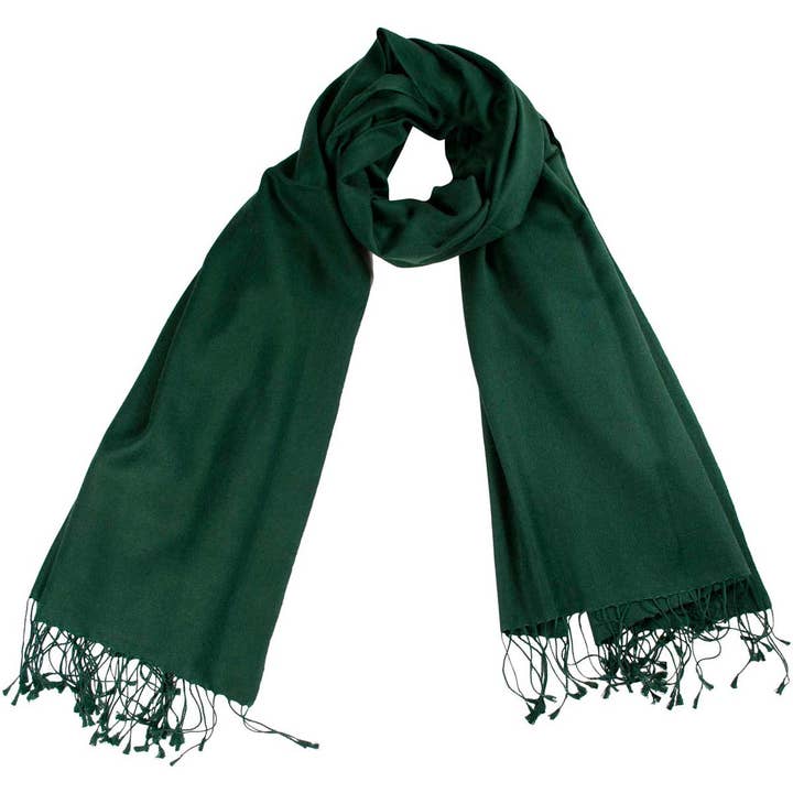 Cachecol de seda caxemira verde escuro por atacado de Shirin Sehan