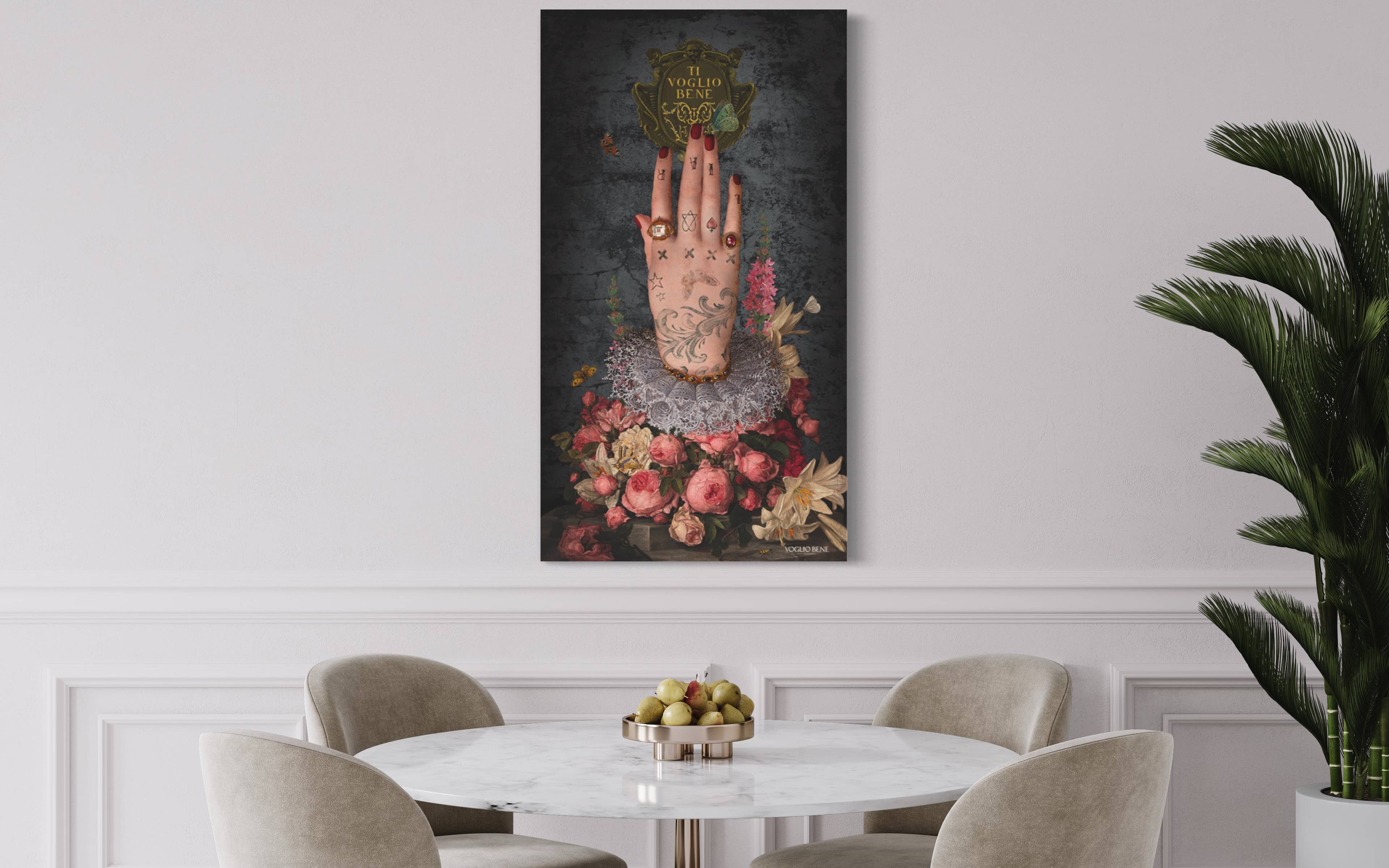 Voglio Bene – Großhandel Gardine – 144 Mano Poderosa Wandbehang1