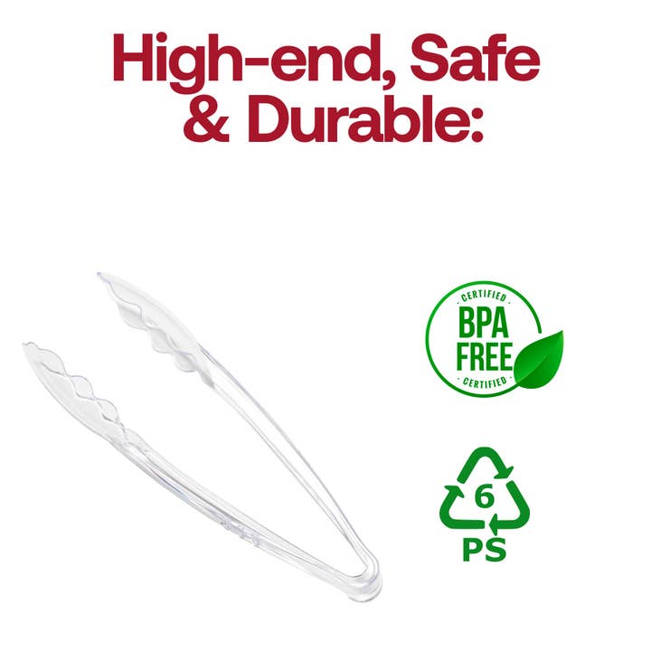 Smarty had a Party - Wholesale Disposable Servingware - 9" Clear Disposable Plastic Serving Tong - 1 pc3