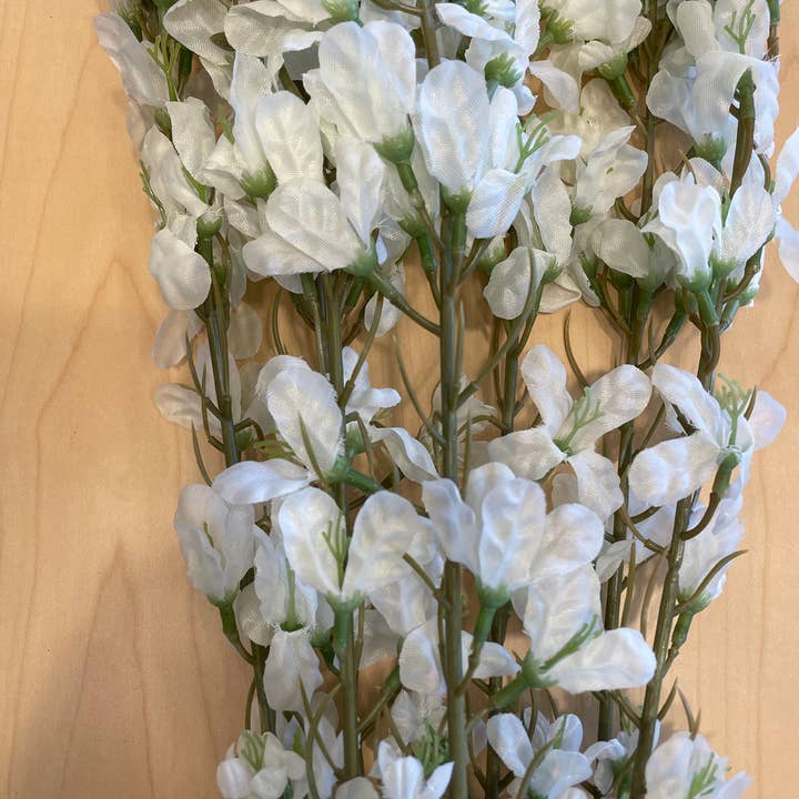 TF Publishing - Paper Goods - Wholesale Artificial Flowers - New Delphinium Bush 7 Stems 26in Cream1