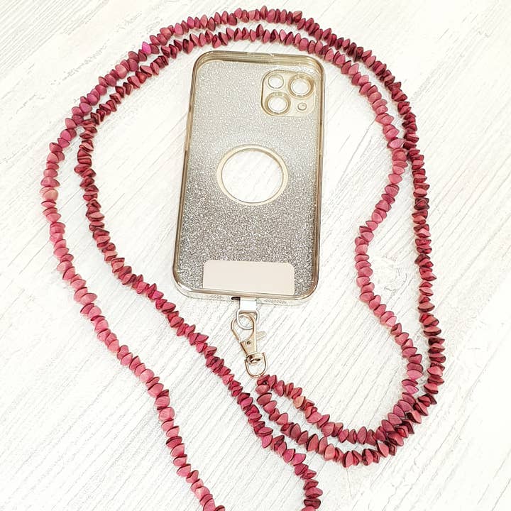 Cordino per cellulare semi di buri-palma con toppa in acciaio inossidabile 160 cm per la vendita all'ingrosso da parte di Gloria-Maris