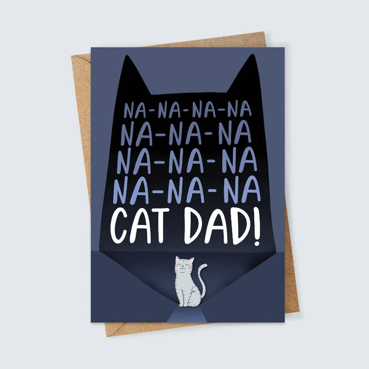 Inky in the Wild - Wholesale Father's Day Card - Batman Theme Cat Dad Card0