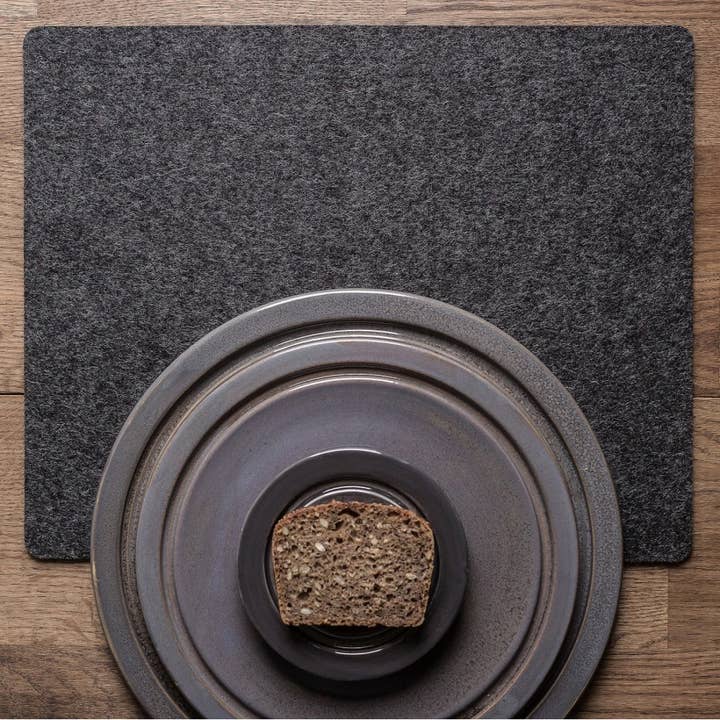 NAMUOS - Vendita all'ingrosso Tovagliette - Tovaglietta Rettangolare in Feltro di Lana 100% - Nera, Grigia, Marrone5