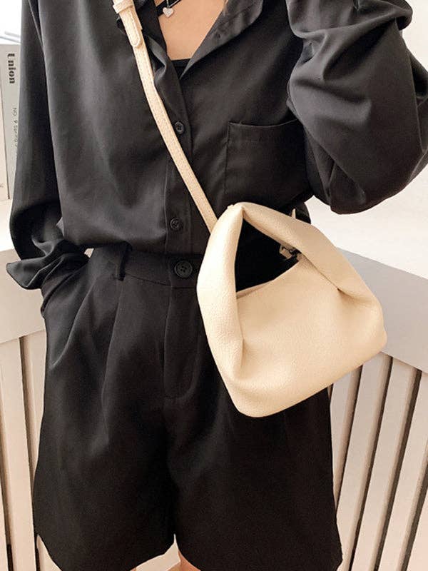 Sheer Trend - Wholesale Crossbody Bag - Women's - Adjustable Pleated Pockets Solid Color Crossbody Handbags3