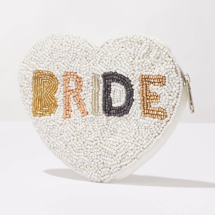 Bolso de Mano con Cuentas en Forma de Corazón – Clutch de Boda "NOVIA" / Bolsa de Regalo para Novia para venta al por mayor de Lilla Haven