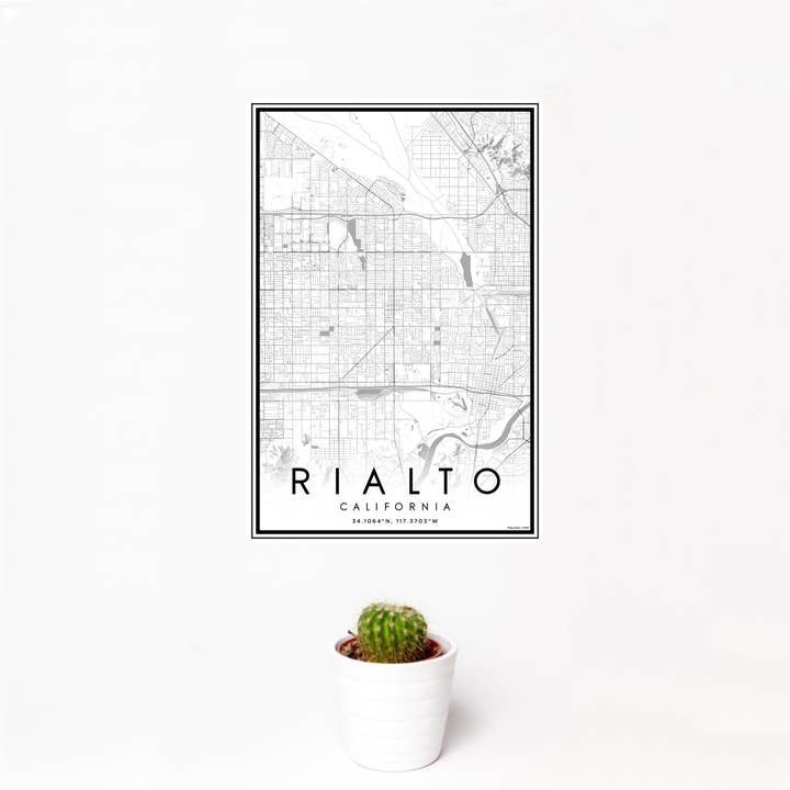 JACE.design - Wholesale Art Print - Rialto CA Map Print Classic