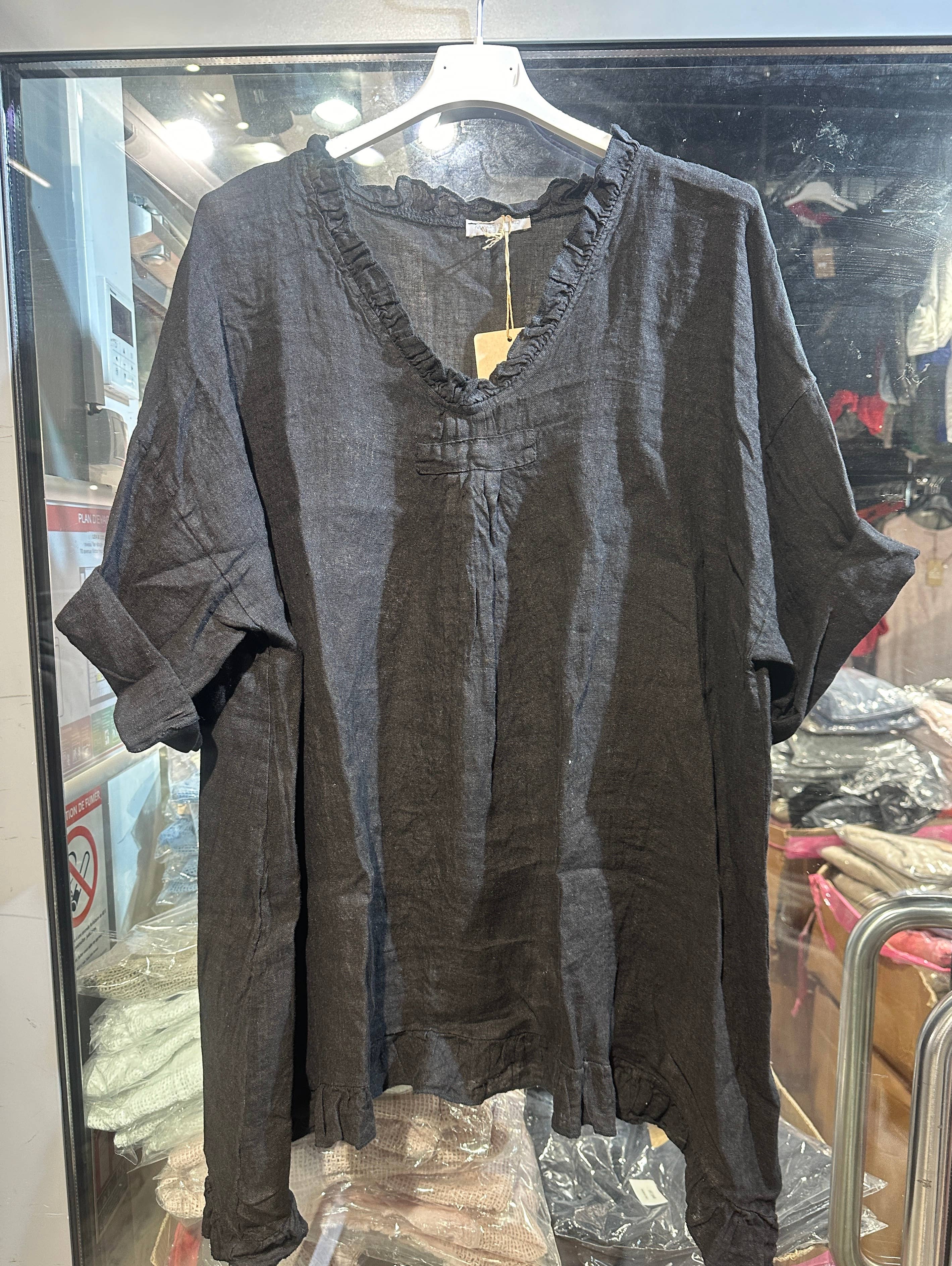 Lea & Luc - Grandes Tailles – Túnica - Mulher por atacado – Túnica de linho plus size com caimento solto10