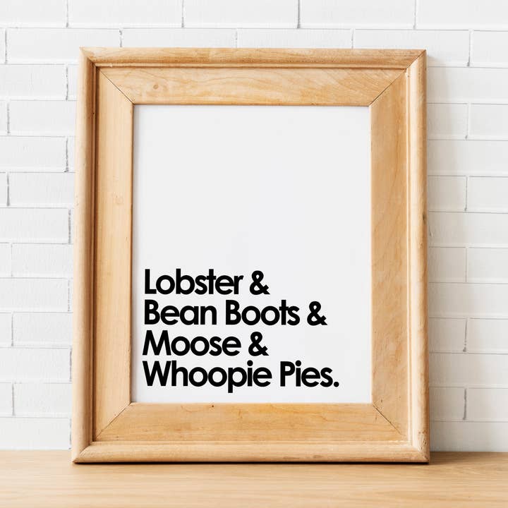 Gert & Co - Wholesale Art Print - Lobster, Bean Boots, Moose, & Whoopie Pies Maine Art Print1