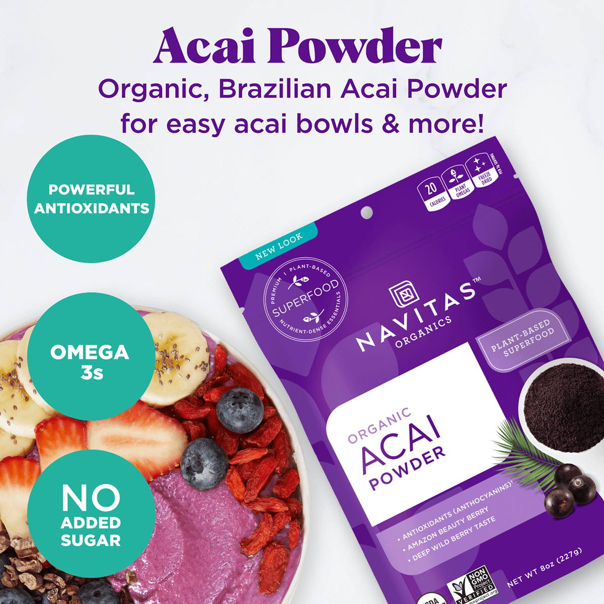 Navitas Organics – Proteína/Superalimento em pó por atacado – Açaí em pó4
