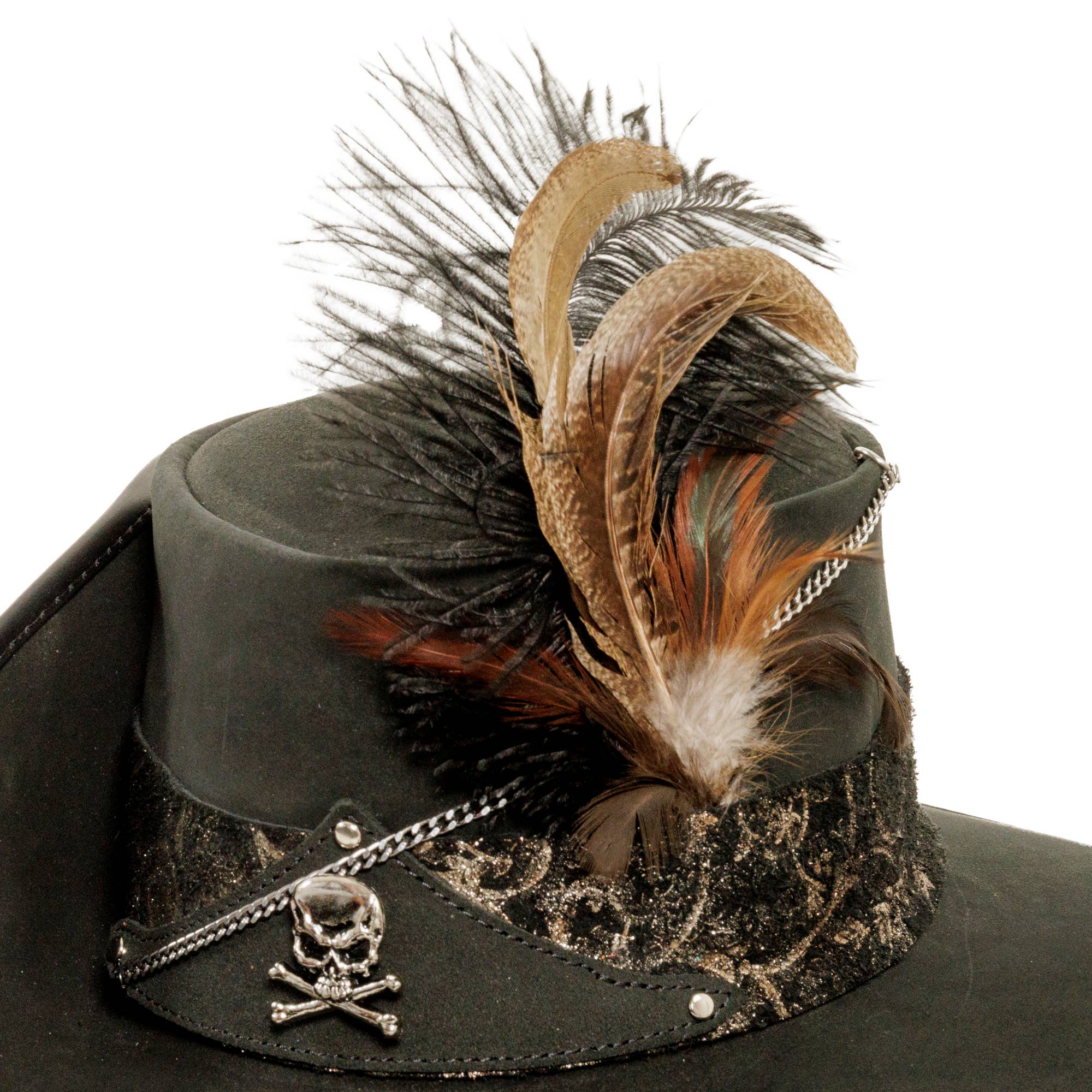 Black Suede Leather Cavalier Hat - Style Hook for wholesale on Faire4
