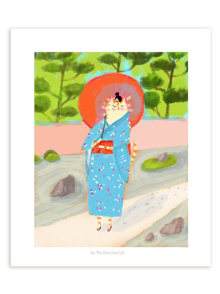 Kimono Imprimé Chat pour la vente par The Dancing Cat