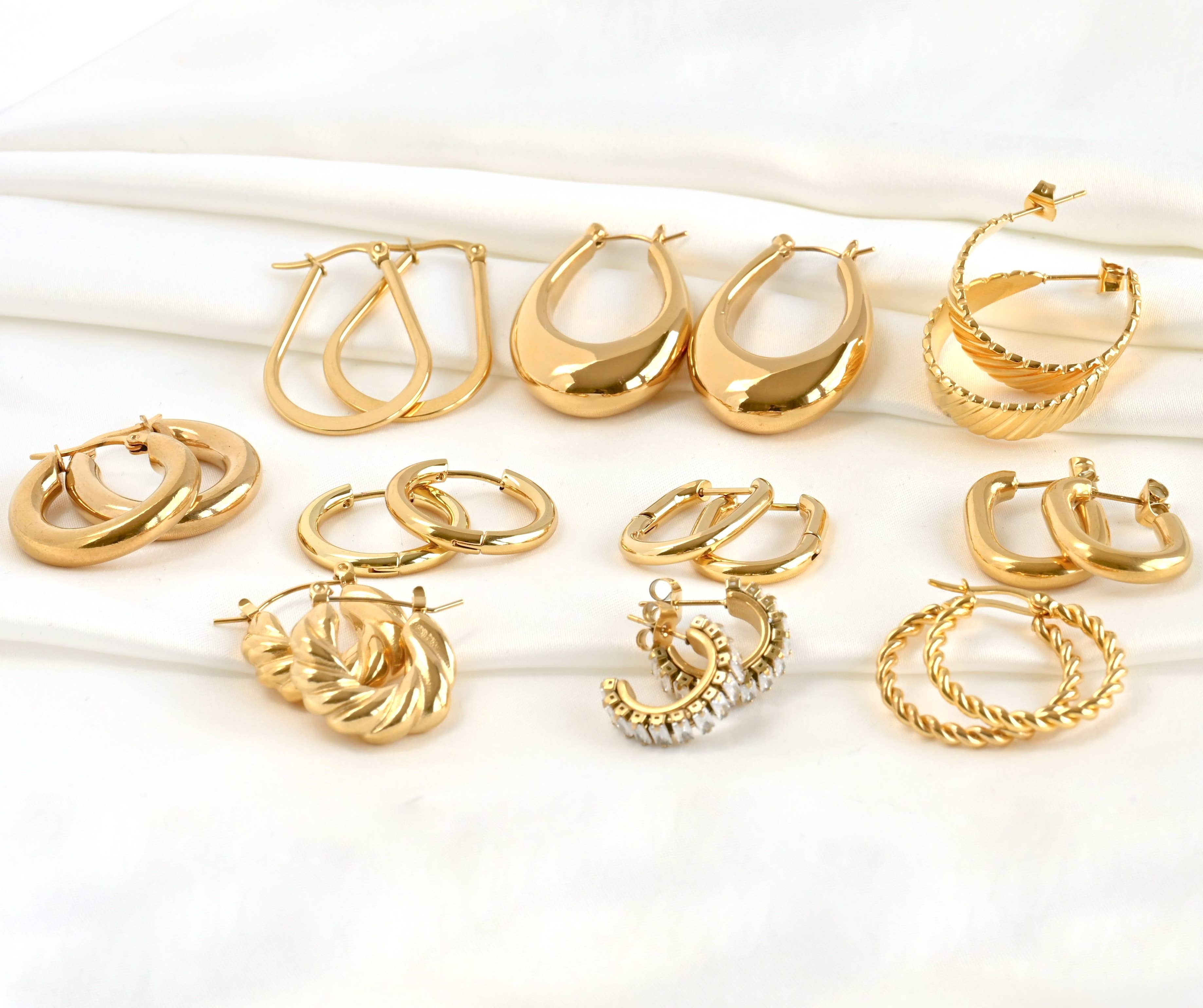 Blueyejewelry - Vente Créoles - Créoles en or 18 carats - Créoles tendance sans ternissement7