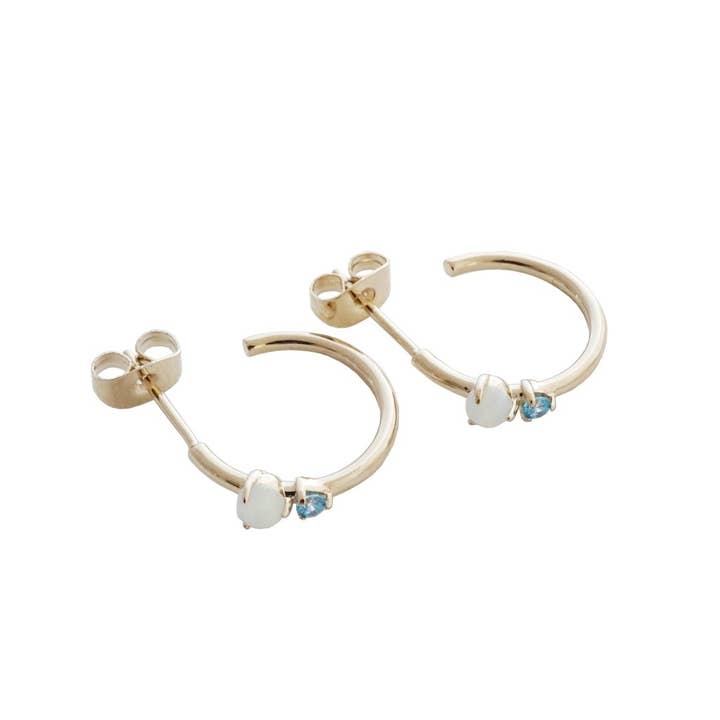 Sky and Sea Hoops for wholesale by Honeycat Jewelry