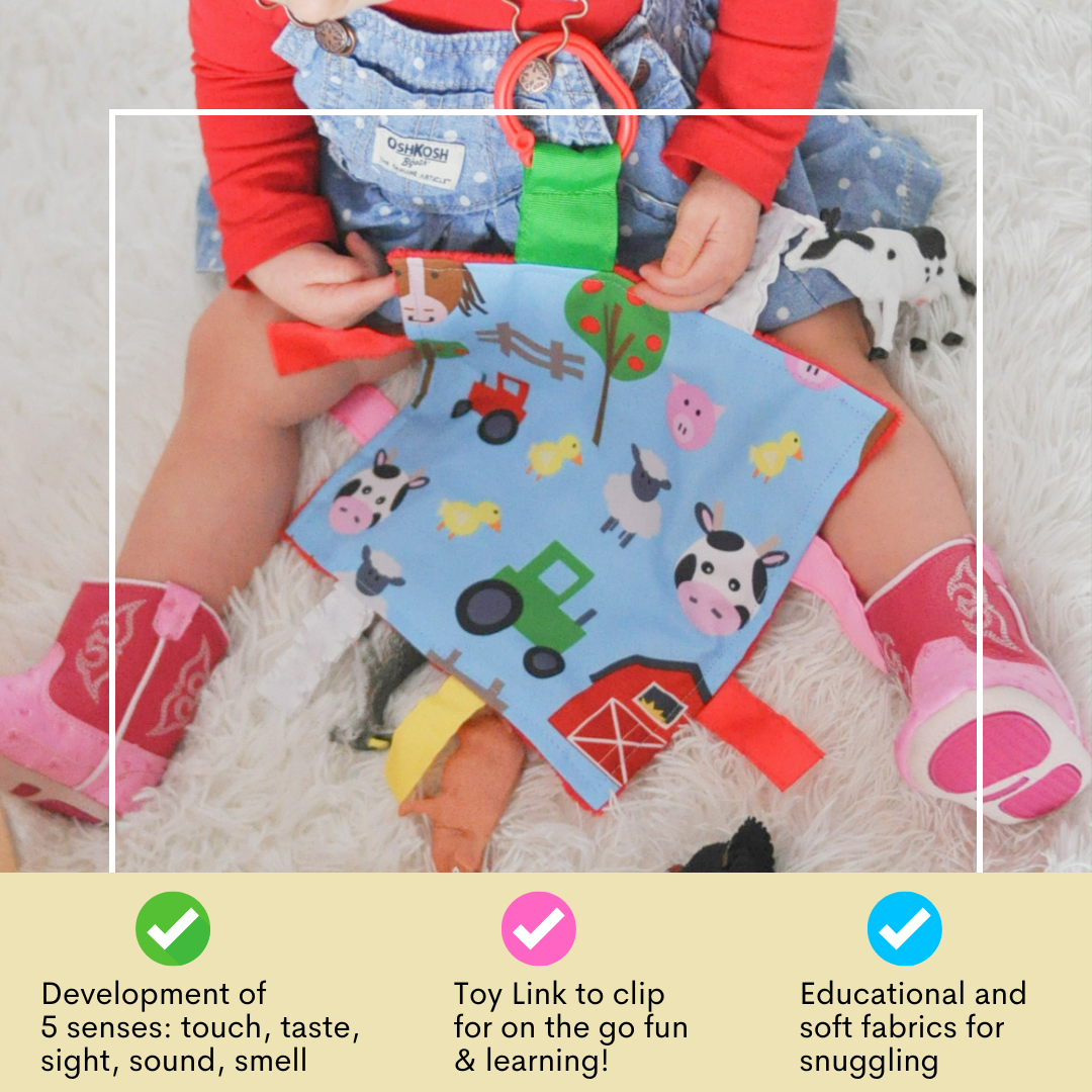 Baby Jack and Company - Wholesale Crinkle Tag Toy - Baby - Farm Agriculture Cows Pigs Horses Chickens Baby Tag Crinkle 5