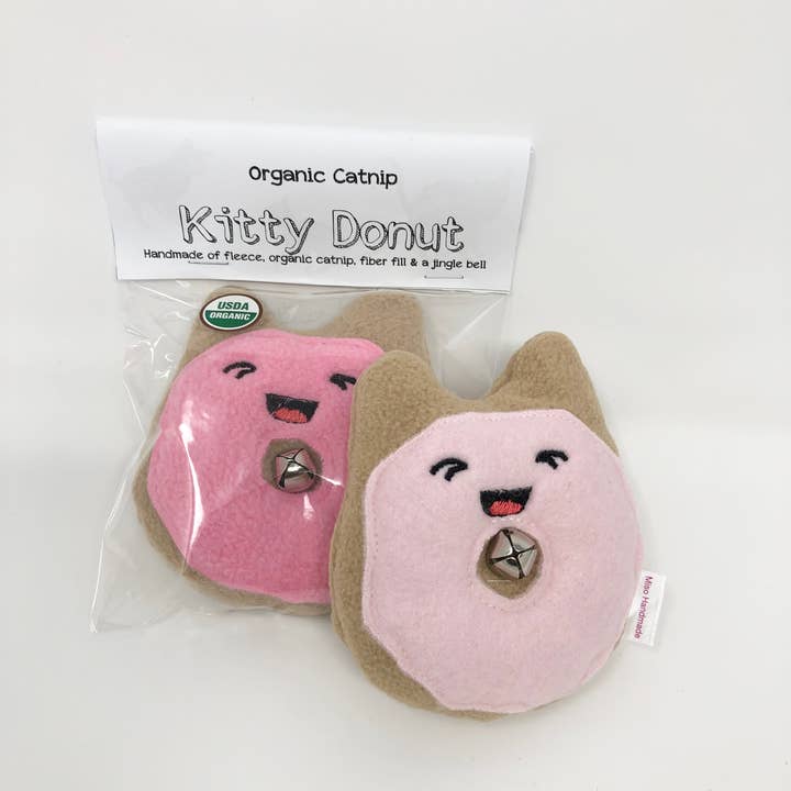 Miso Handmade - Wholesale Pet Toy - Cat - Kitty Donut with Bell3