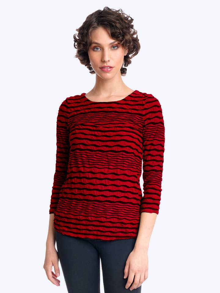 Tianello Stripe Knit Jersey Jacquard "Ballet" Tee for wholesale by Tianello