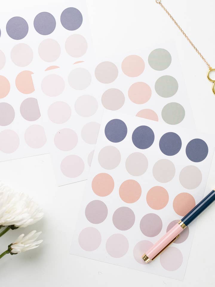 Writable Round Stickers Sheets for wholesale by Planned and Proper