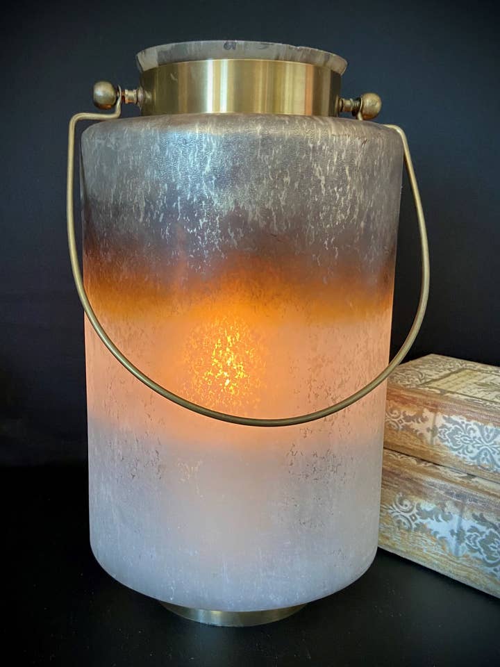 Grande lanterne Desert Sands, 7,5 x 13,5 pouces pour la vente par The Light Garden Collection