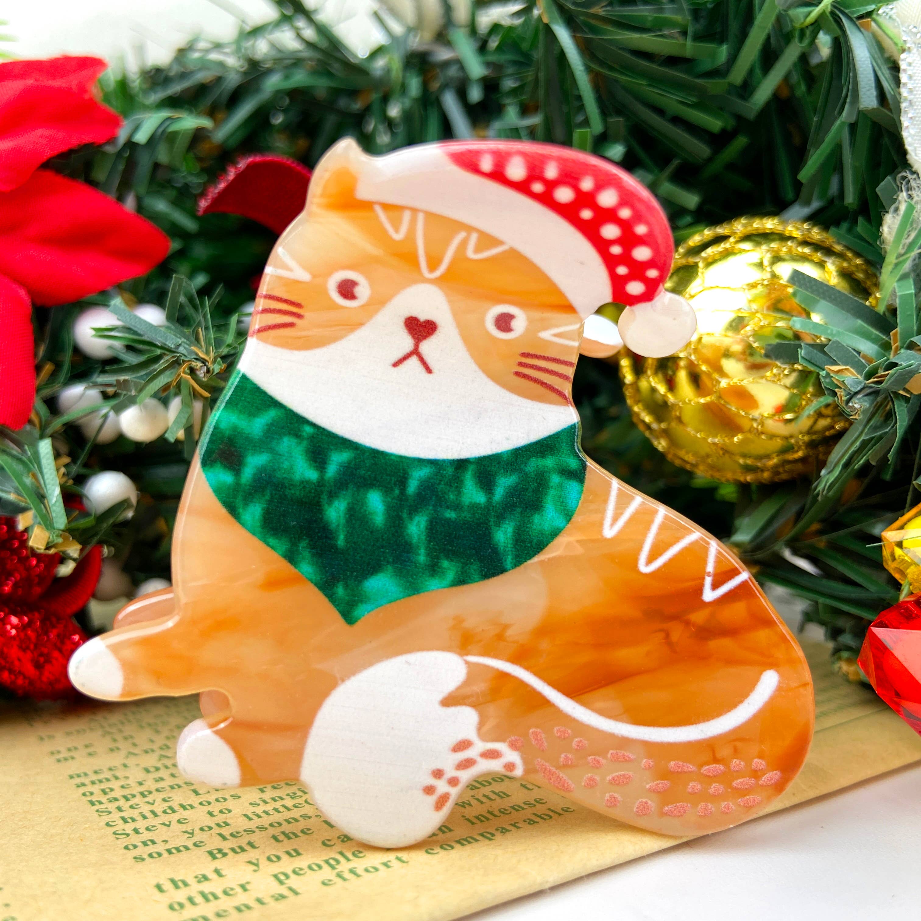 TheDivaSoap - Wholesale Hair Clip - Women's - Cute Cat Christmas Hair Clip0