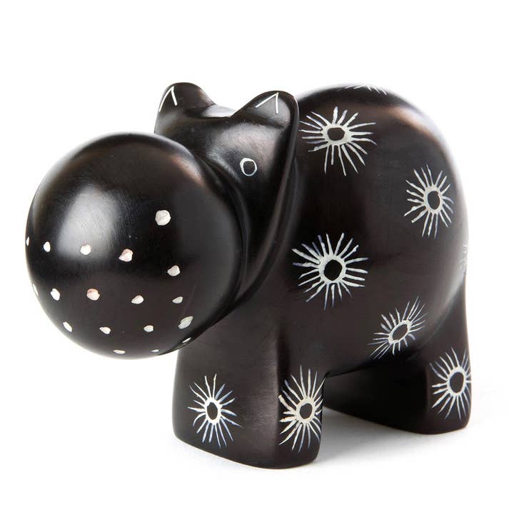 African Modern - Wholesale Sculpture - Midnight Milkweed Soapstone Hippo Sculpture0