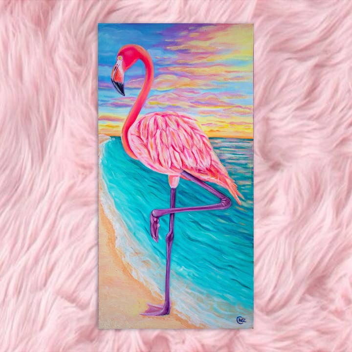 Flamingo Art Print | Flamingo Painting | Flamingo Lover for wholesale by Chelzart
