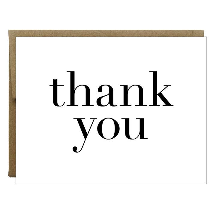 Modern Thank You Black on White Cards - 8 Pack for wholesale by Idea Chic