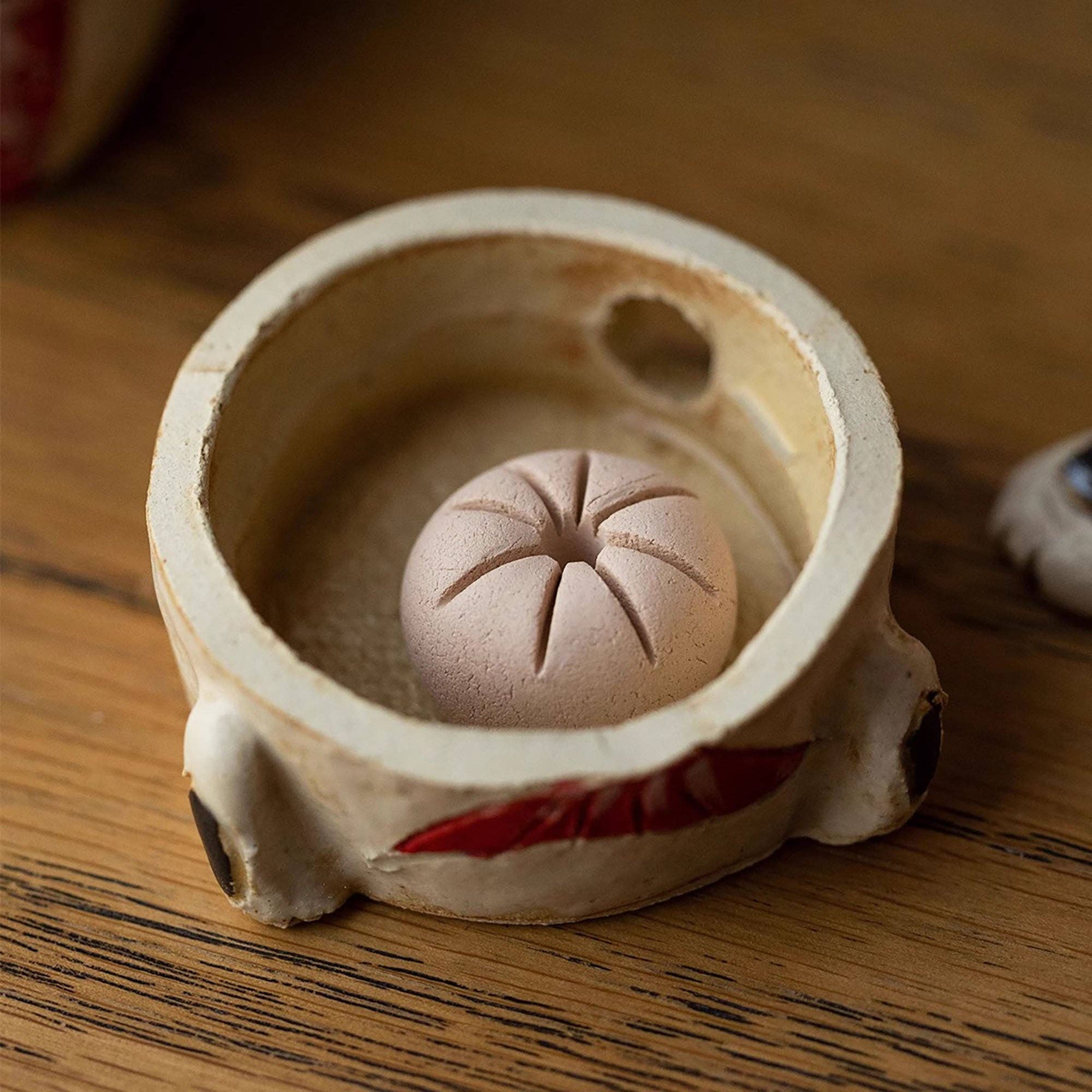 MinoCraft - Vente Porte-encens - Porte Encens en céramique rustique Maneki-neko et carpe Koi7