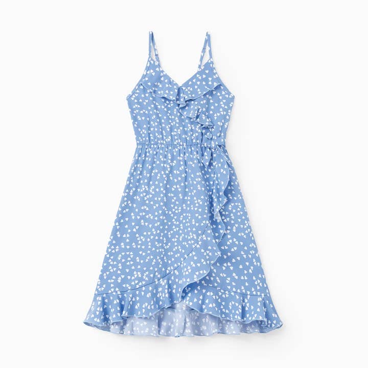 Toddler or Kid Gir All Over Dots Sleeveless RuffleWrap Dress for wholesale by PatPat