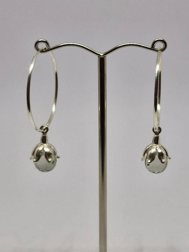 Spring snowflake, Leucojum hand made Silver Green Quartz set for wholesale by Andrew O'Dell Jewellery