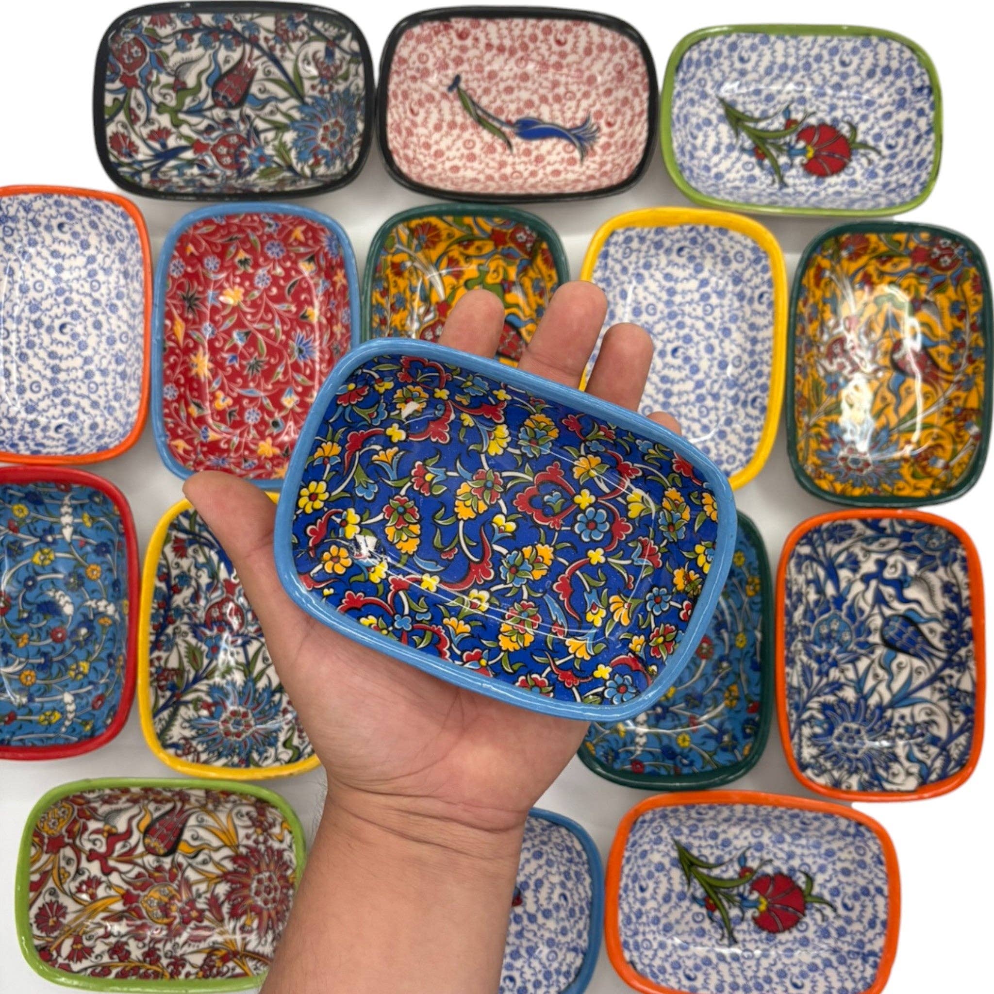 cotonIQ - Wholesale Decorative Plate/Dish/Bowl - Ceramic Bowl - Set of 4 Surprise - Mixed Patterns5