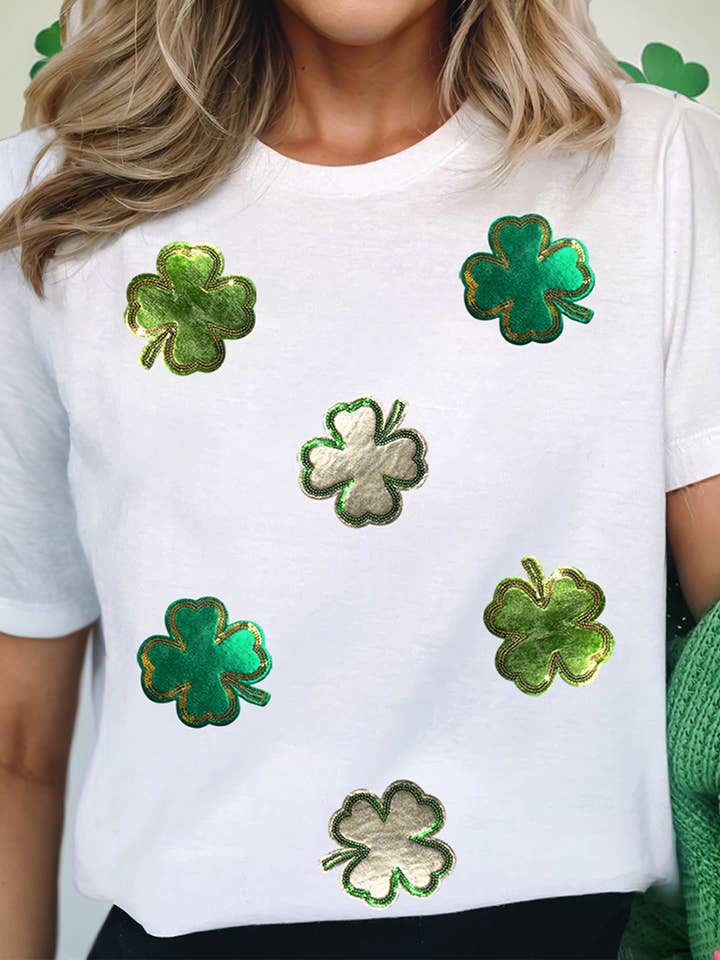 St.Patrick Clover Crew Neck T Shirt for wholesale by 1 the Woman