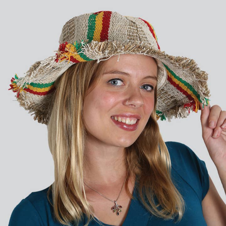 Kathmandu Imports - Wholesale Straw Hat - Women's - Rasta Wide-Brim Hat (HAT-80)0