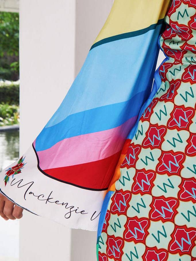 MACKENZIEMODE - Wholesale Dress – Women's - VALENCIA SILK MAXI ~ RAINBOW STRIPE3