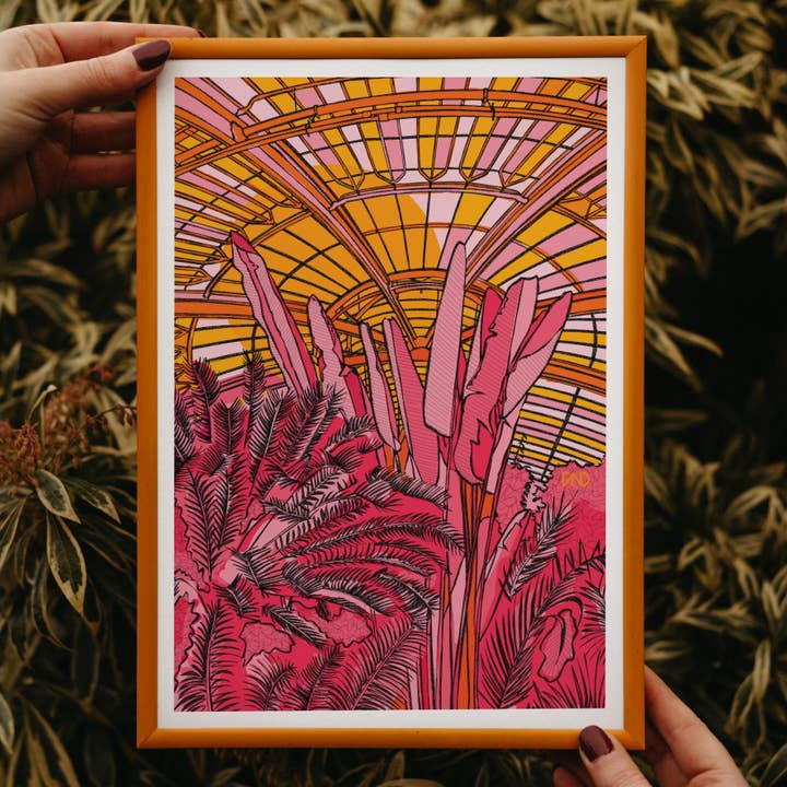 Freya Niamh - Wholesale Art Print - Kew Gardens Palm House Art Print, Travel-Themed Art3