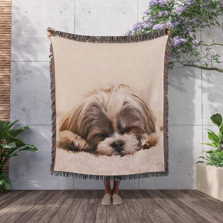 3dRose - Wholesale Throw Blanket - 3dRose, Shih Tzu. Sleeping. Best friend., Blanket2
