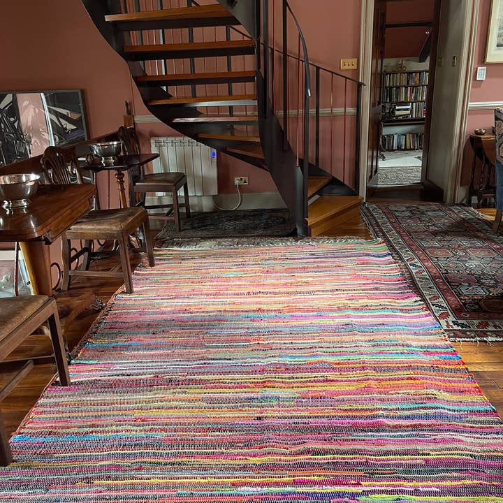 Second Nature Online - Venta al por mayor Alfombra pequeña - Alfombra de trapo SHANTI Shabby Chic, multicolor, diseño de tejido plano9