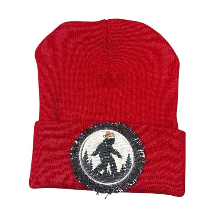 Bigfoot Christmas Beanie Skull Cap for wholesale by The Crafty Campers