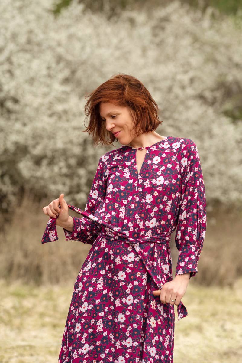 Eglantine et Zoé - Wholesale Fabric - Carlota Pink Magenta Ecovero Viscose Twill Fabric15