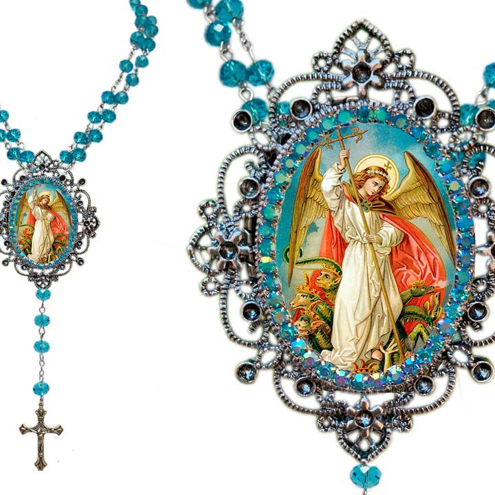 MariaSantissimaShop - Vendita all'ingrosso Collana con ciondolo/pendaglio - Scudo di San Michele - Stile vittoriano