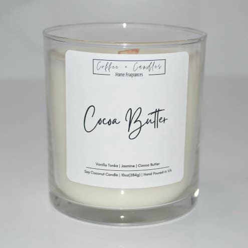 Cocoa Butter Candle for wholesale by Coffee + Candles LLC