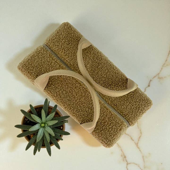 Emmanuel Création - Wholesale Lunch Bag/Box - Ice cube M insulated bag, "Bouclette" camel3