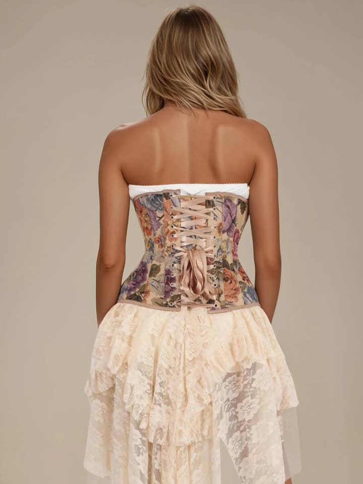 Gold Blue Charlotte Curvy Corset for wholesale on Faire3