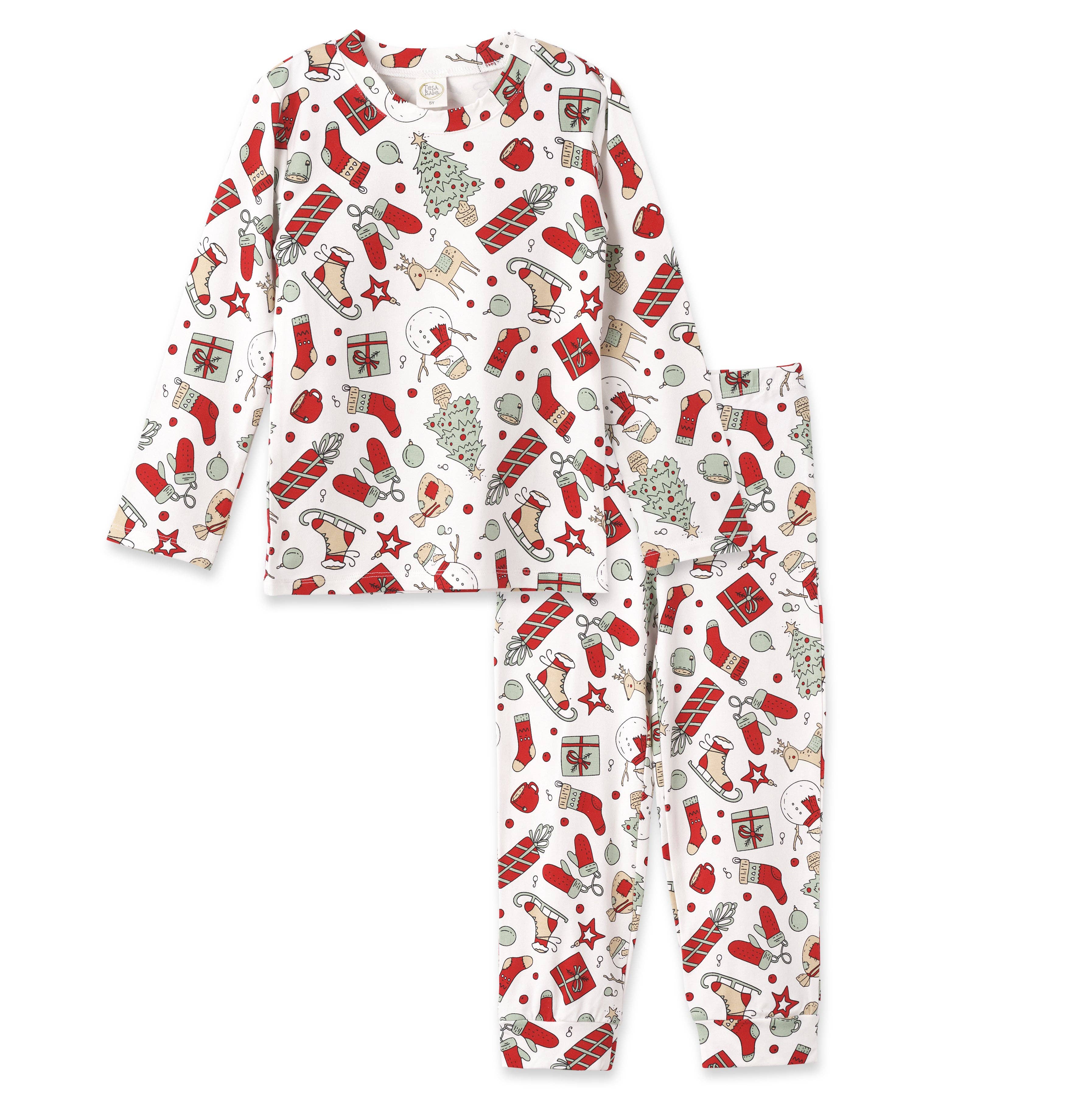 Tesa Babe – wholesale Pyjamasset - Barn – Julglädje Barn Bambu Pyjamas Set-Familjematchning0