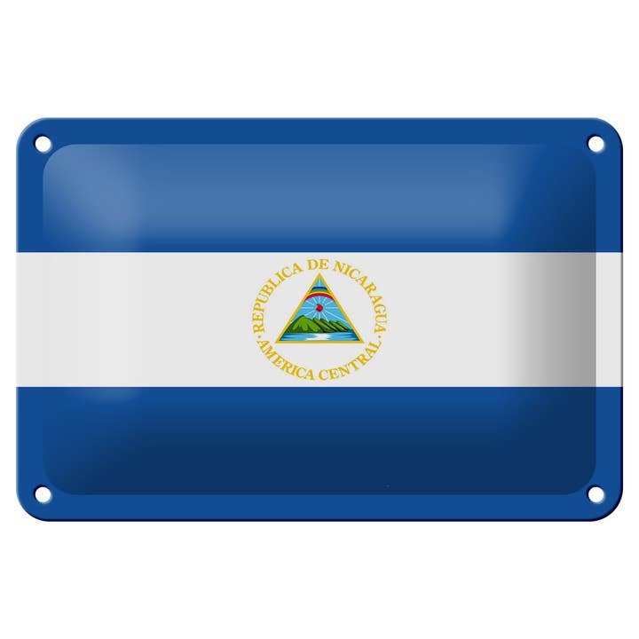 Bandeira da Nicaraguana Lata Sinal 18x12cm Bandeira da Nicarágua por atacado de Femer